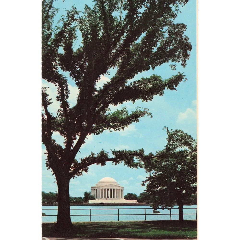 Vintage Jefferson Memorial Washington DC Plastichrome Postcard P21849 W-161
